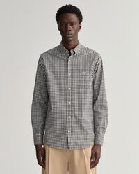 Regular&nbsp;fit ‑mitoitettu gingham-ruutuinen paita broadcloth-kankaasta