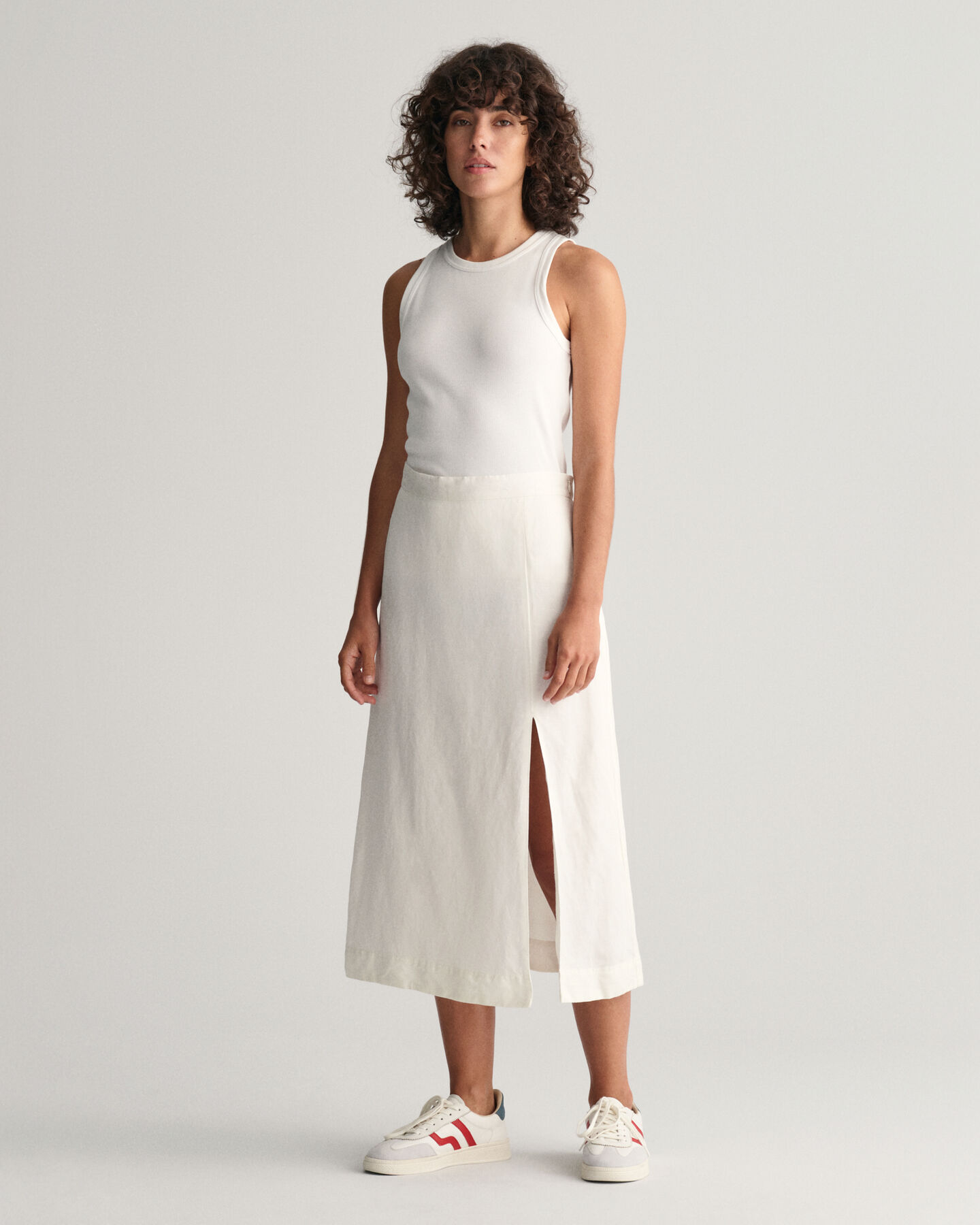 Pellavasekoitteinen midihame