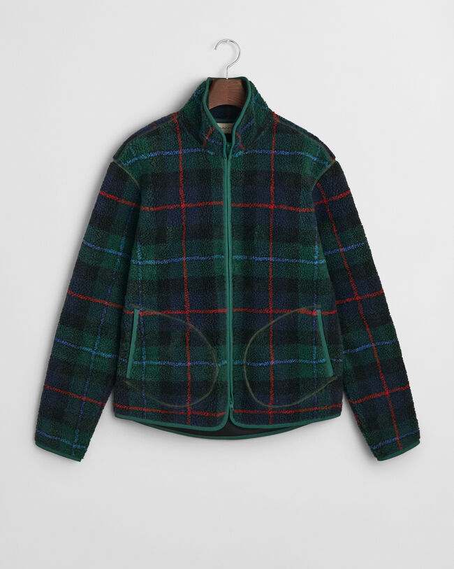 Ruutukuvioinen fleecetakki