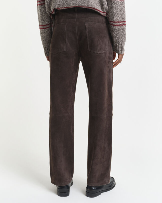 Straight fit ‑mitoitetut mokkanahkafarkut