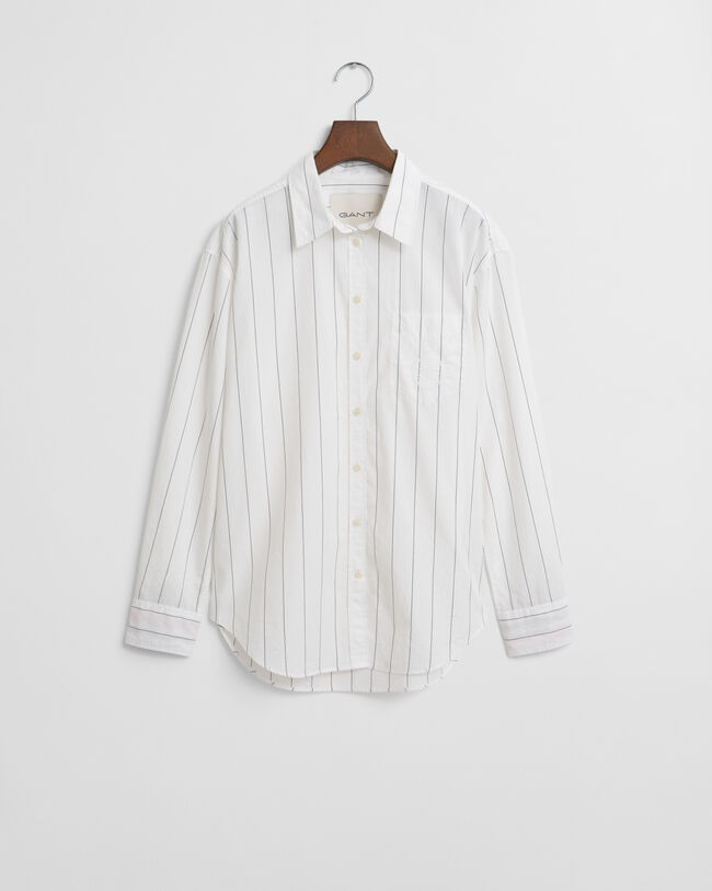 Relaxed&nbsp;fit ‑mitoitettu kontrastiv&auml;rinen raitapaita