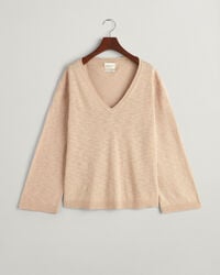 Linen Blend V-Neck Sweater