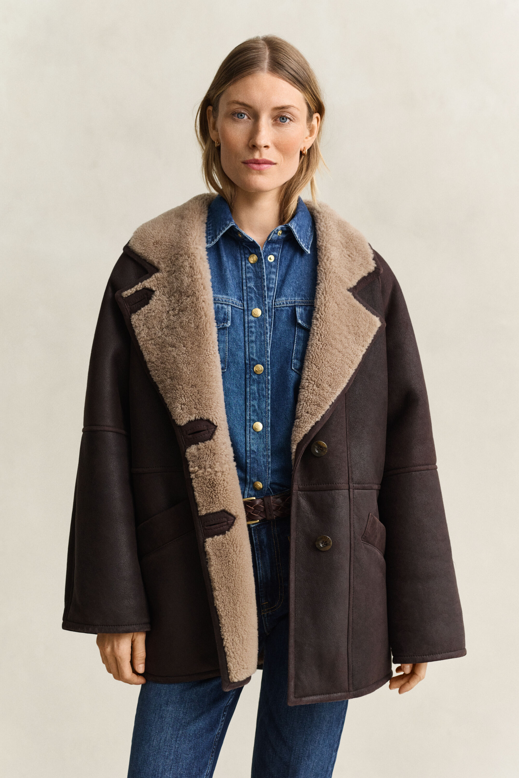Shearling-takki