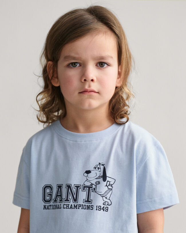 Kids-malliston GANT Dog ‑printti‑t‑paita