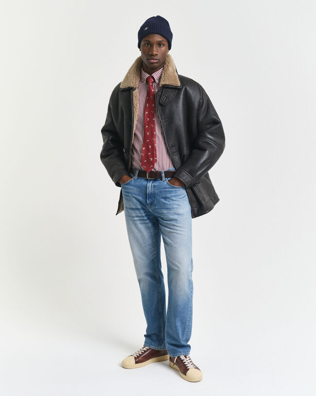 Regular fit ‑mitoitettu raidallinen Classic-popliinipaita