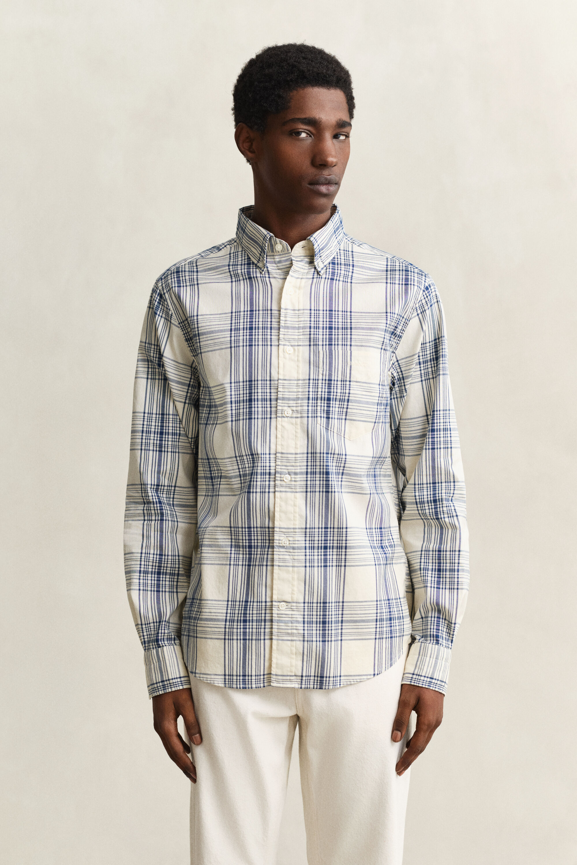 Regular fit ‑mitoitettu Dreamy-oxford‑ruutupaita