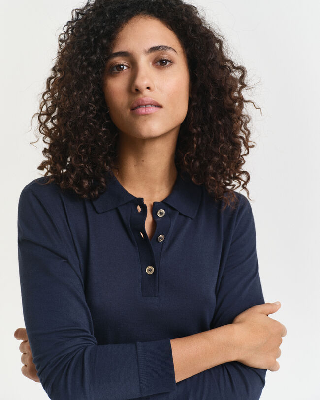 Saumaton pitkähihainen napitettu pikeepaita