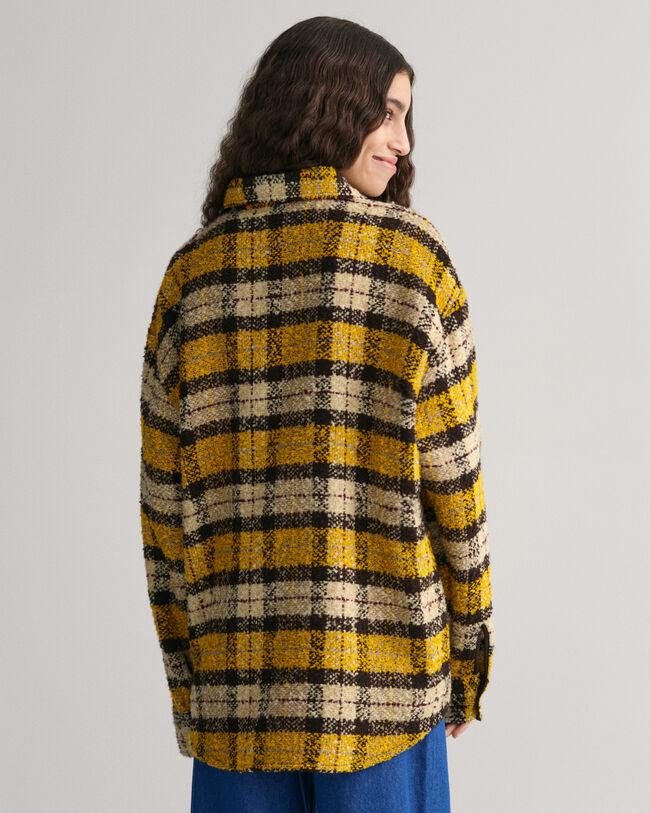 Oversized&nbsp;fit ‑mitoitettu bukleepintainen ruutupaita