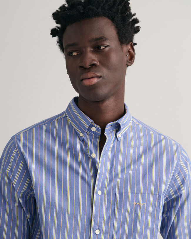 Regular fit ‑mitoitettu raidallinen popliinipaita