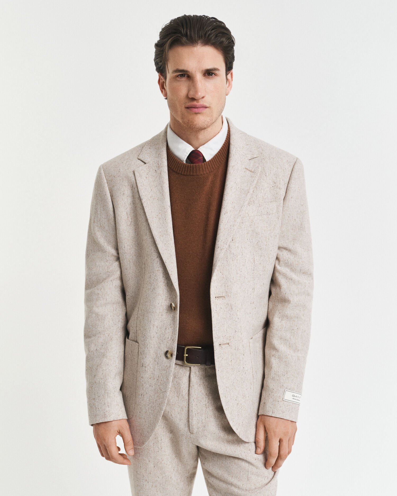 Slim fit ‑mitoitettu Donegal-puvuntakki