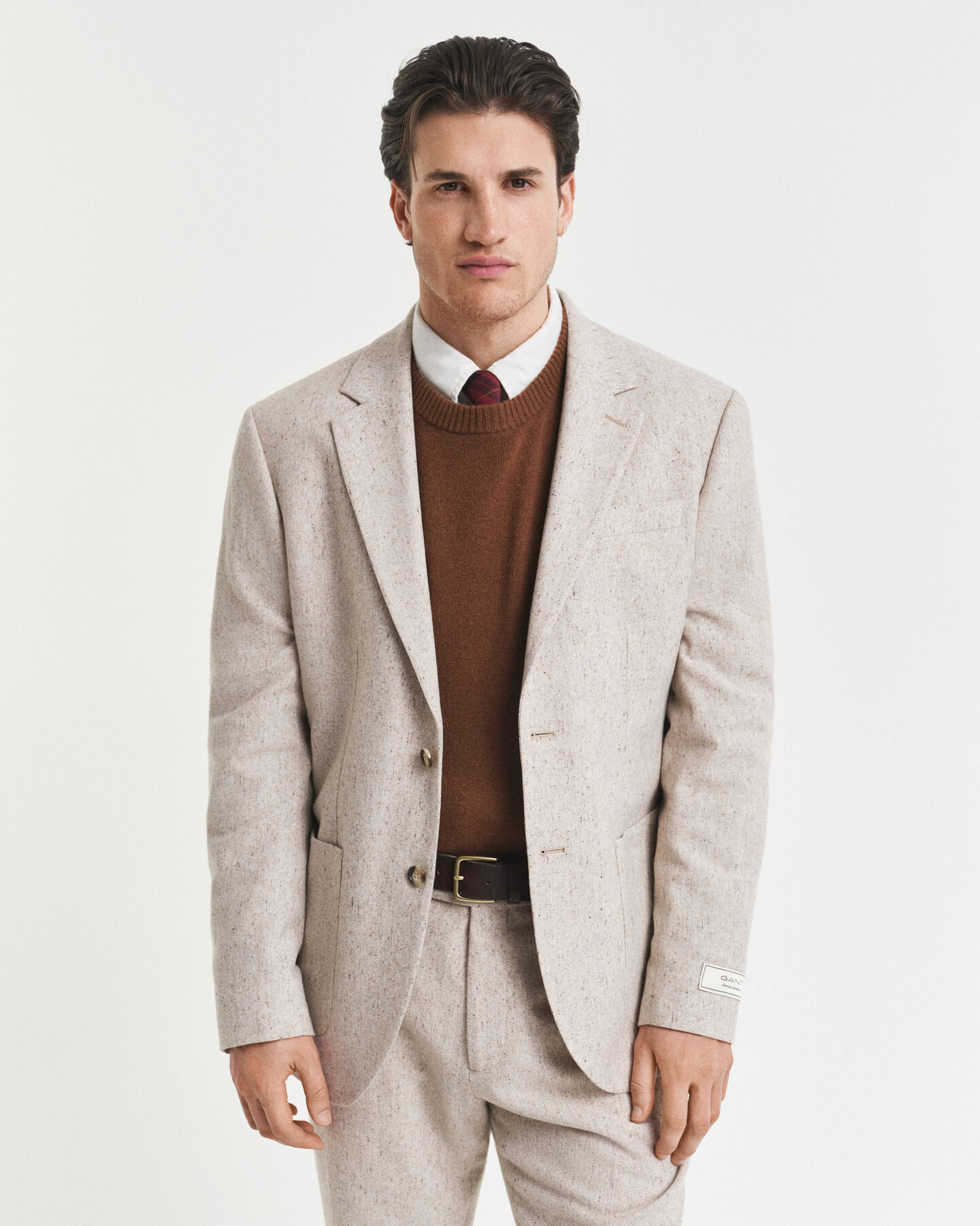 Slim fit ‑mitoitettu Donegal-puvuntakki