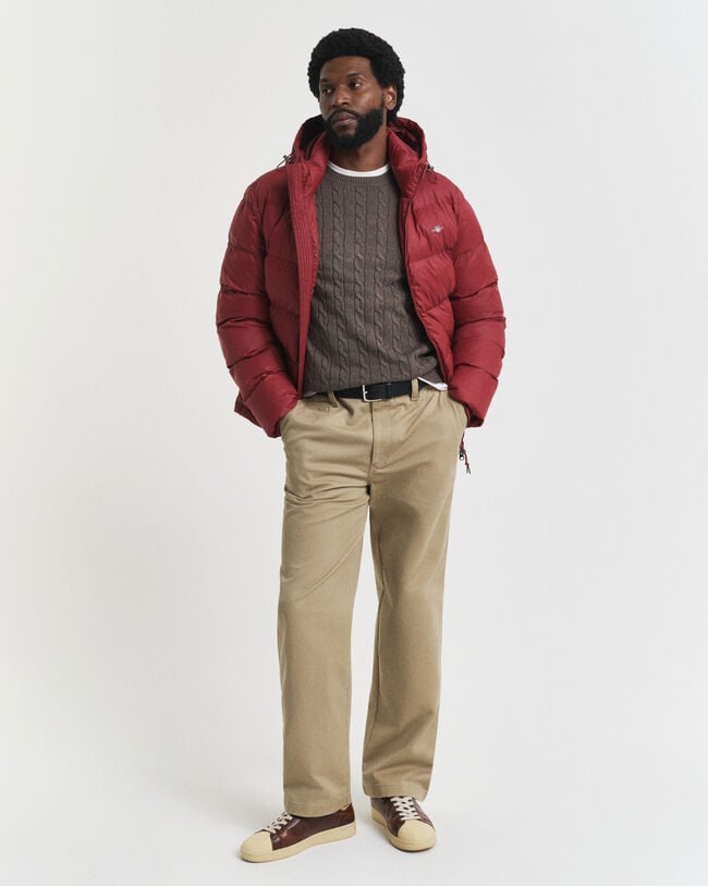 Puuvillainen palmikkoneulepusero, pyöreä pääntie