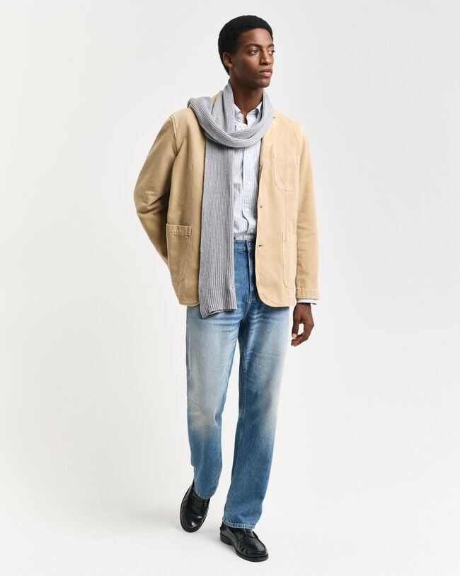 Relaxed fit ‑mitoitettu kanvaasibleiseri