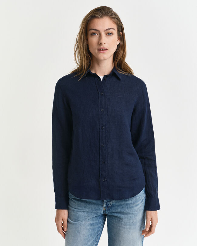 Regular fit ‑mitoitettu pellavapaita