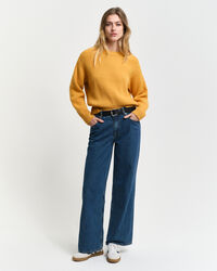 Joustinneulepusero, pyöreä pääntie