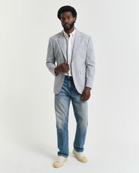 Slim fit ‑mitoitettu seersucker-puvuntakki