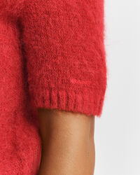 Mohairsekoitteinen lyhythihainen neulepusero, pyöreä pääntie