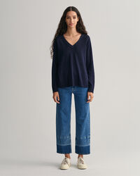 V-neulepusero pellavasekoitteesta