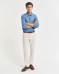 Regular&nbsp;fit ‑mitoitetut puuvilla-pellavafarkut