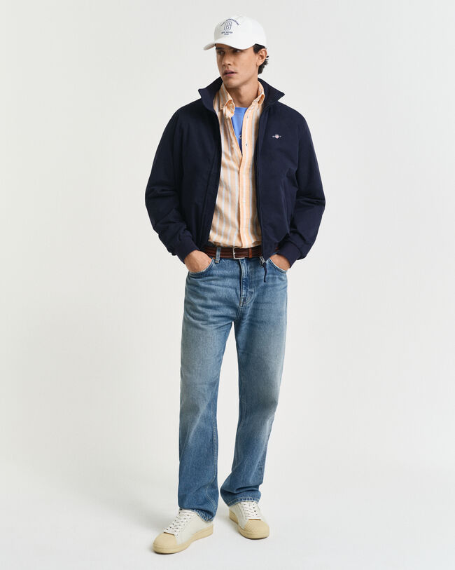 Regular&nbsp;fit ‑mitoitettu raitapaita puuvillapellavaa