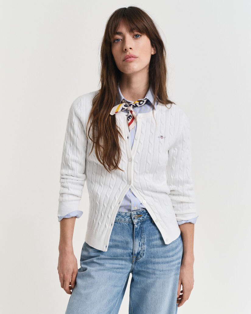 Joustopuuvillainen Shield-palmikkoneuletakki