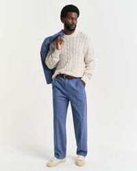 Relaxed&nbsp;fit ‑mitoitetut villakankaiset Moulin&eacute;-puvunhousut