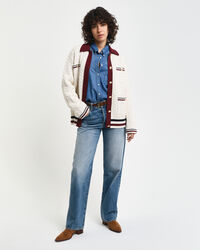 Kontrastiv&auml;rinen palmikkoneuletakki