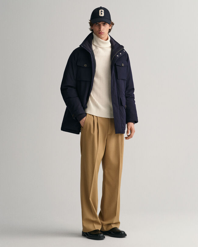 Topattu flanellikankainen maastotakki