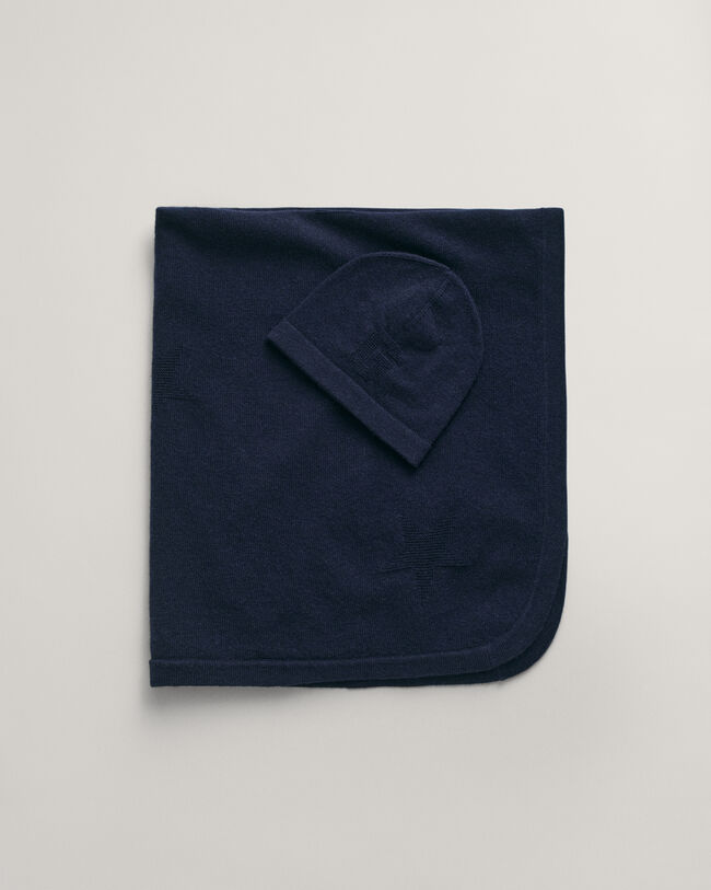 Baby-malliston viltti ja pipo lahjapakkauksessa