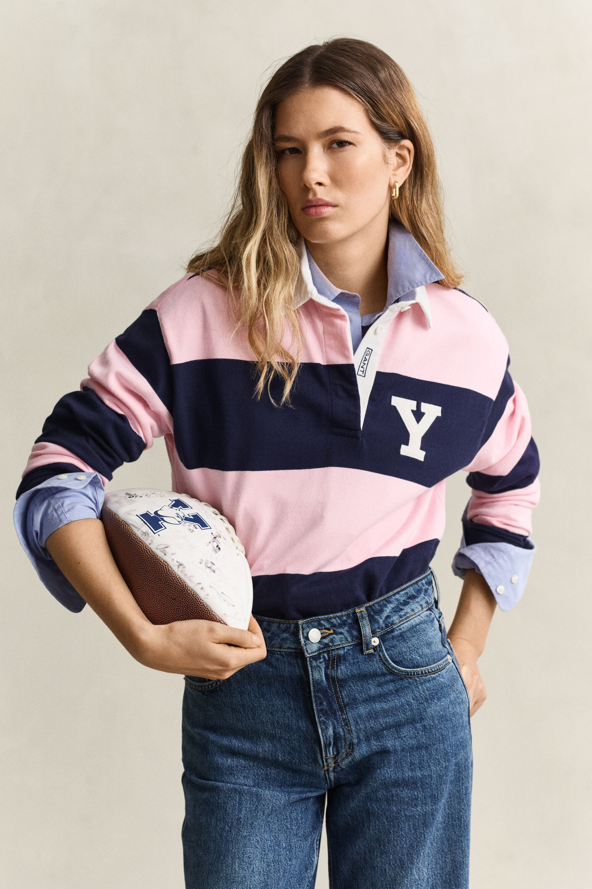Leveäraitainen Gant x Yale Heavy Rugger