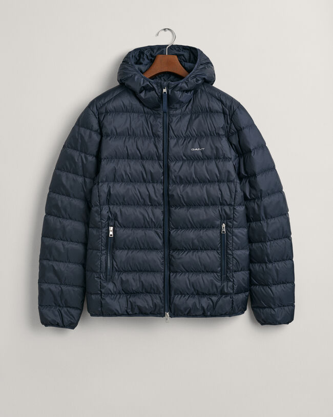 Kevyt hupullinen untuvatakki