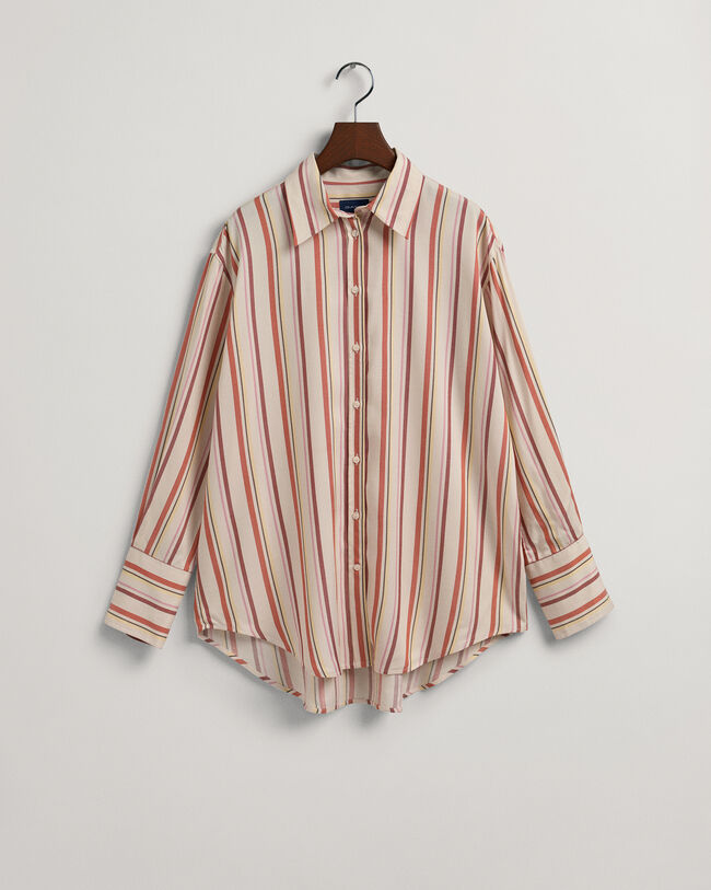 Relaxed fit ‑mitoitettu paita monivärisillä raidoilla