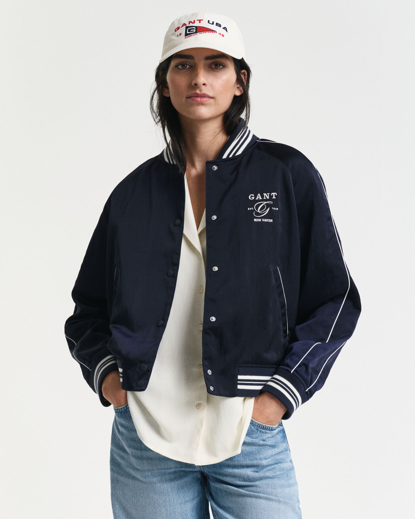 Satiininen Varsity Jacket -takki