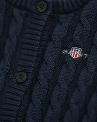 Baby-malliston puuvillainen Shield-palmikkoneuletakki