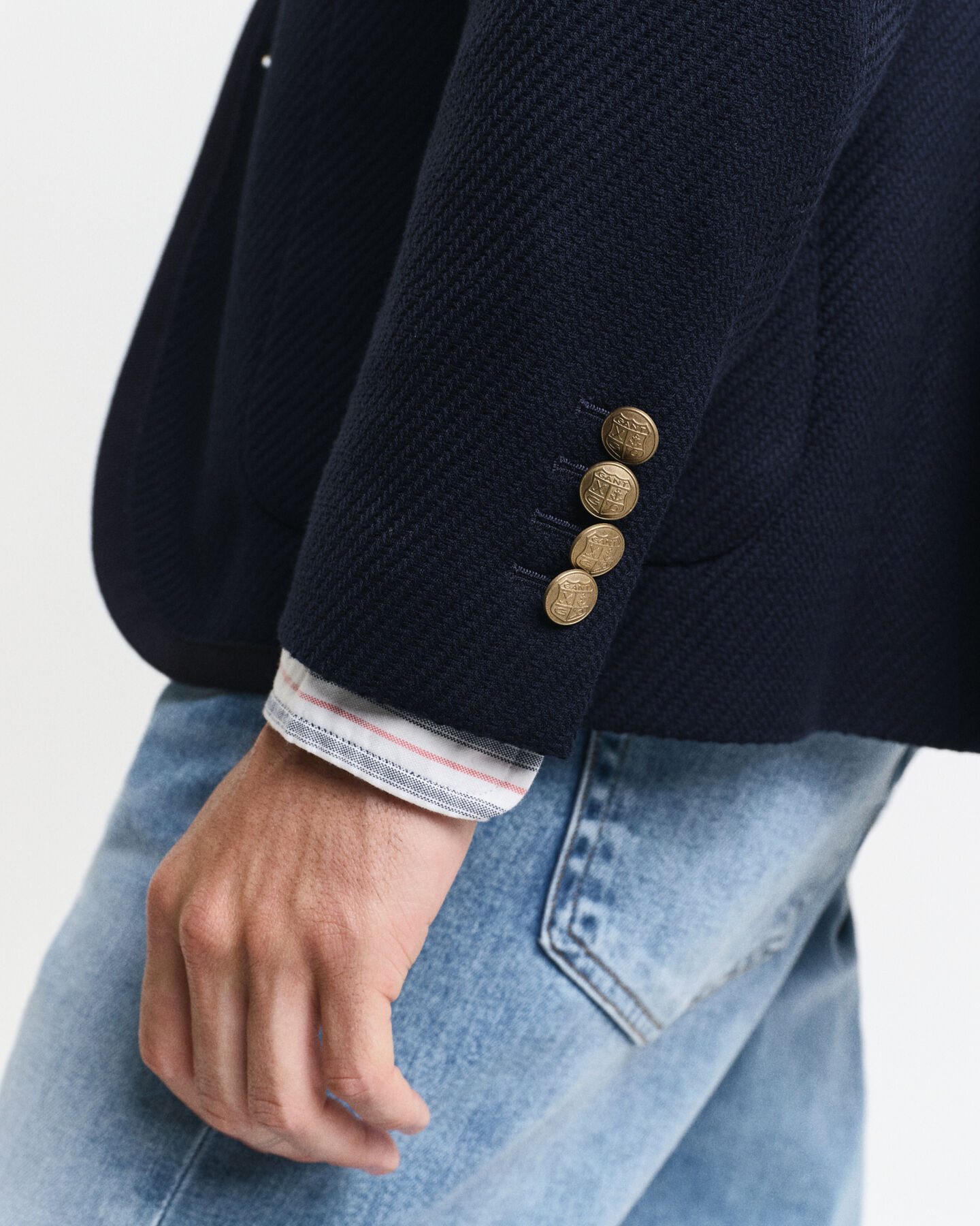 Slim fit ‑mitoitettu klubitakki puuvillaa ja villaa