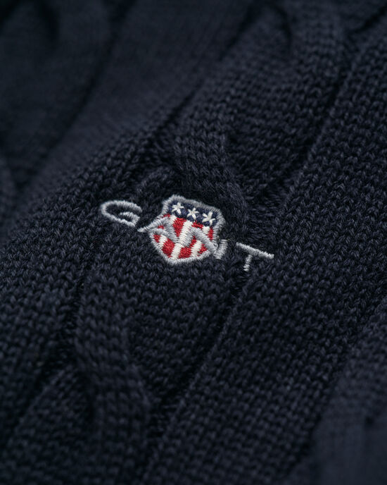 Teens-malliston vetoketjukauluksellinenpalmikkoneule puuvillaa