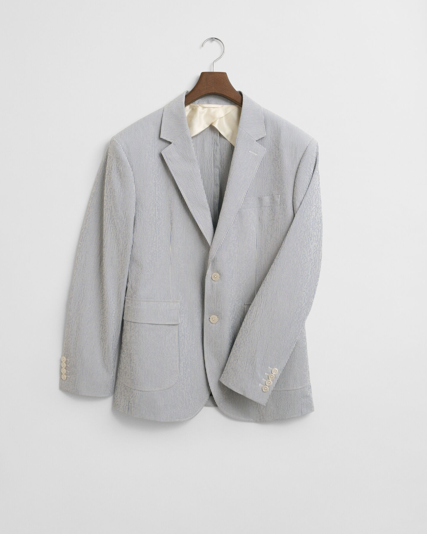 Slim fit ‑mitoitettu seersucker-puvuntakki