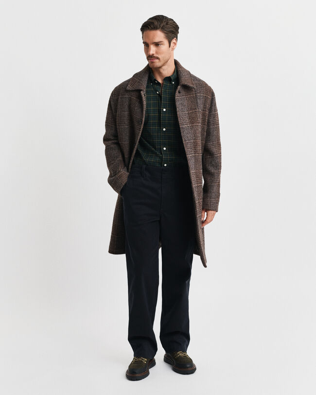 Regular fit ‑mitoitettu ruudullinen klassinen popliinipaita