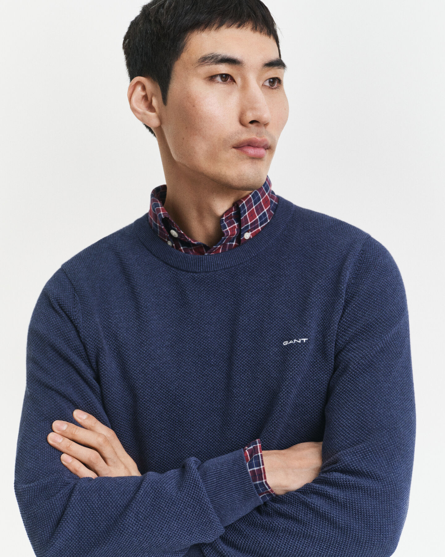 Puuvillapikeeneule, pyöreä pääntie