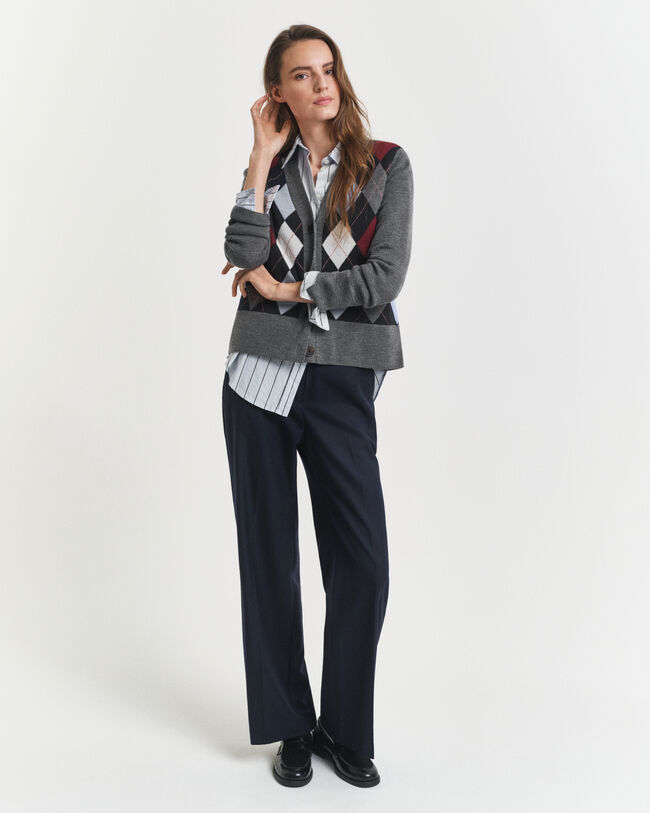 Argyle-neuletakki, v‑pääntie