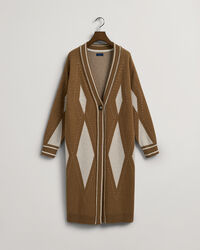 Pitk&auml; Argyle-neuletakki