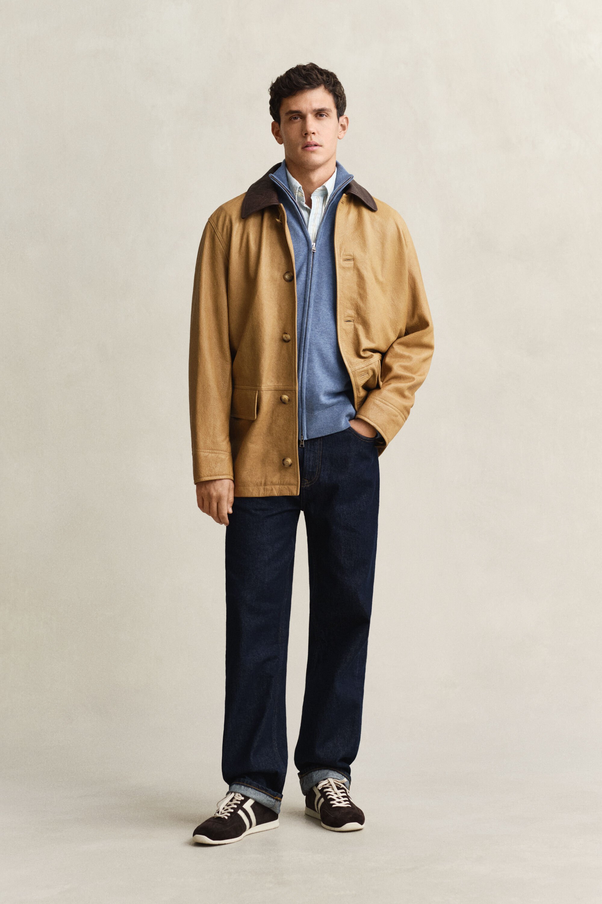 Vetoketjullinen Casual-puuvillaneuletakki