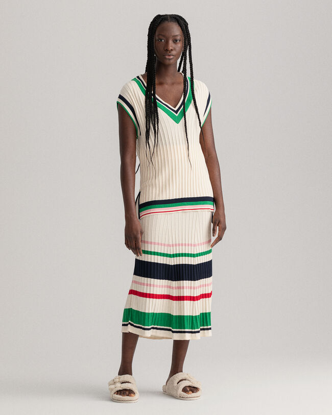 Raidallinen ribbineuleliivi