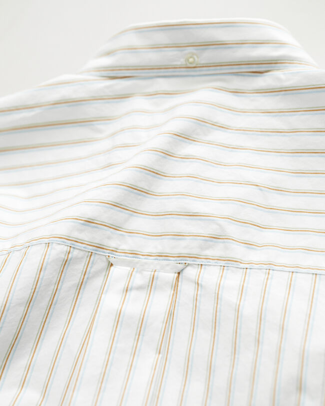 Relaxed&nbsp;fit ‑mitoitettu lyhythihainen Heritage Poplin -raitapaita