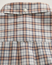 Regular&nbsp;fit ‑mitoitettu lyhythihainen, pieniruutuinen popliinipaita