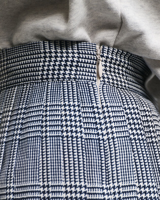 Printtikuvioitu ruudullinen laskoshame