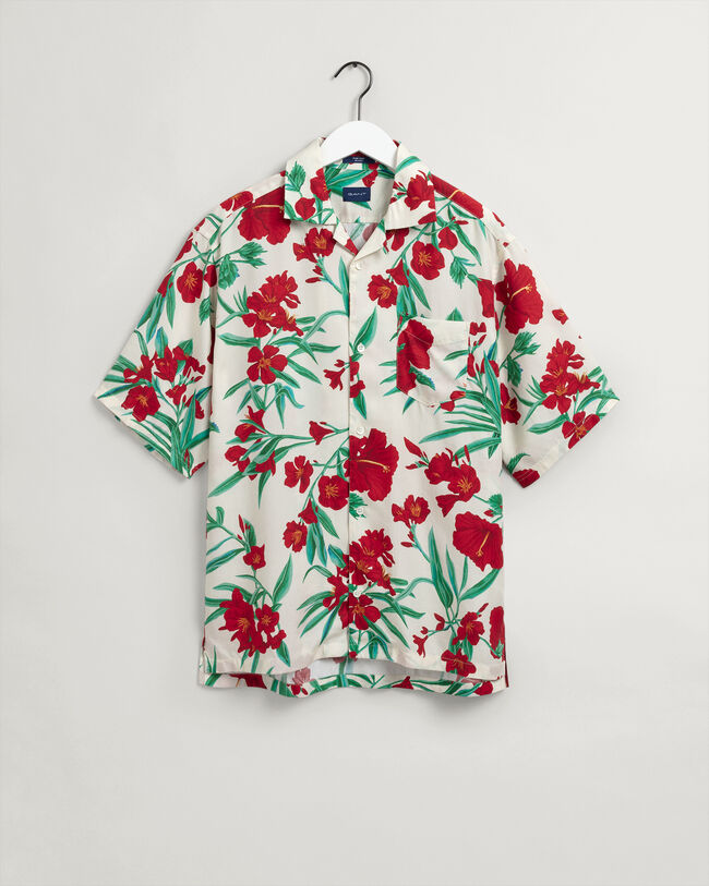 Relaxed fit ‑mitoitettu lyhythihainen kukikas Pure&nbsp;Prep ‑lyosellipaita