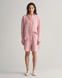 Raidalliset pull-on-pellavashortsit