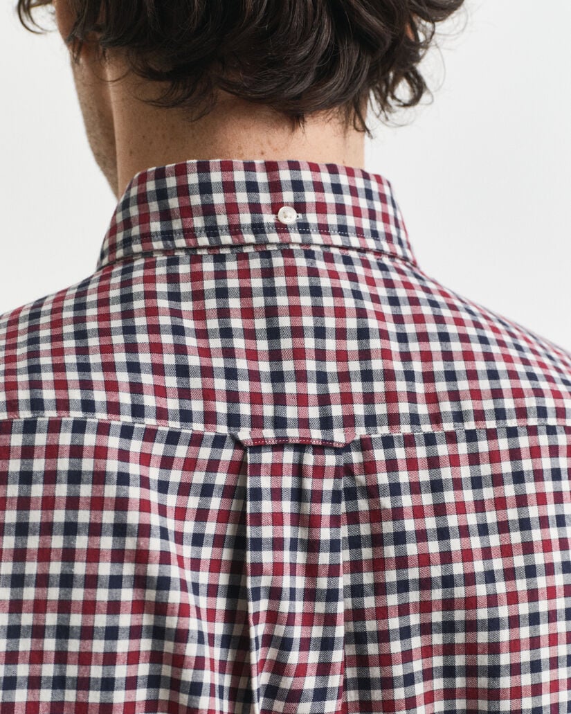 Regular fit ‑mitoitettu gingham-ruudullinen paita tvillikankaasta