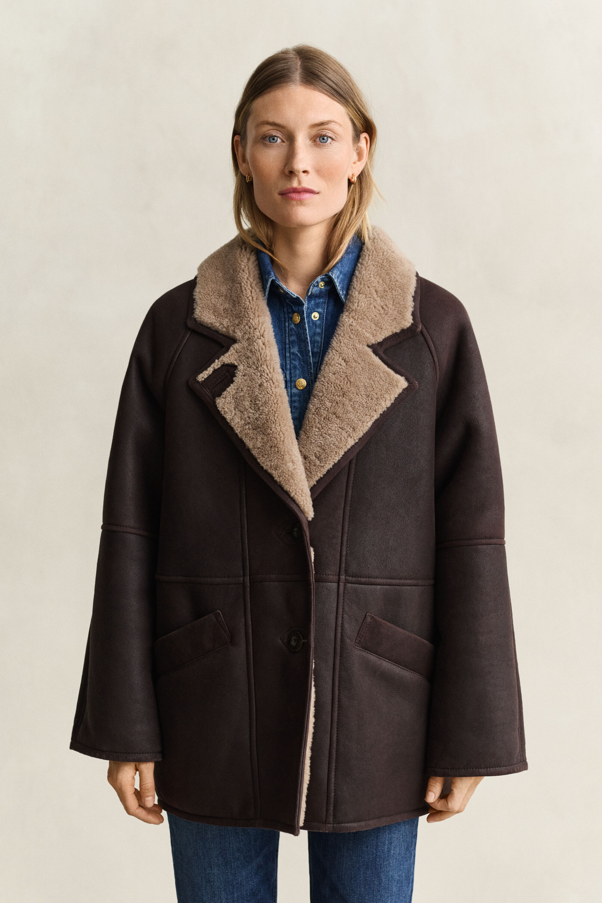 Shearling-takki
